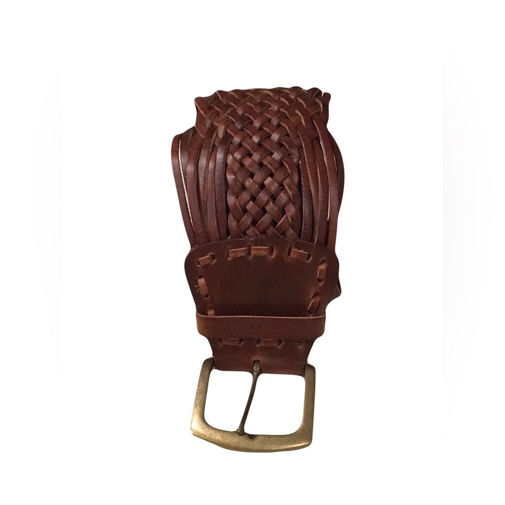 Braided Belt Brown Leather Sz S